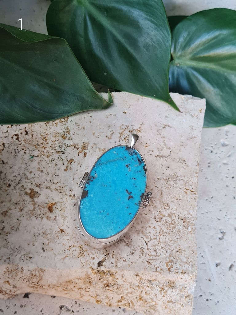 Turquoise Magi Sage Locket - Botanical Stone