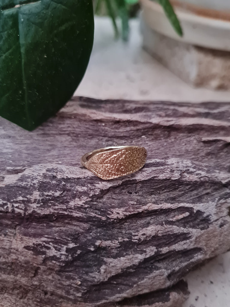 Golden Sage Leaf Ring
