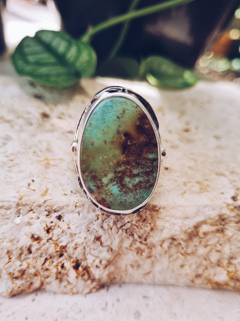 Turquoise Zephyr Ring - Botanical Stone