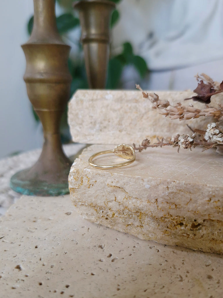 Golden Aya Leaf Ring