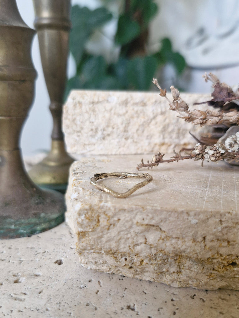 Golden Native Willow Twig Ring