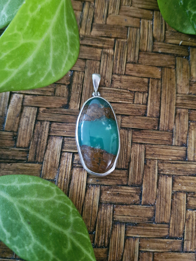 Chrysoprase Sage Leaf Necklace