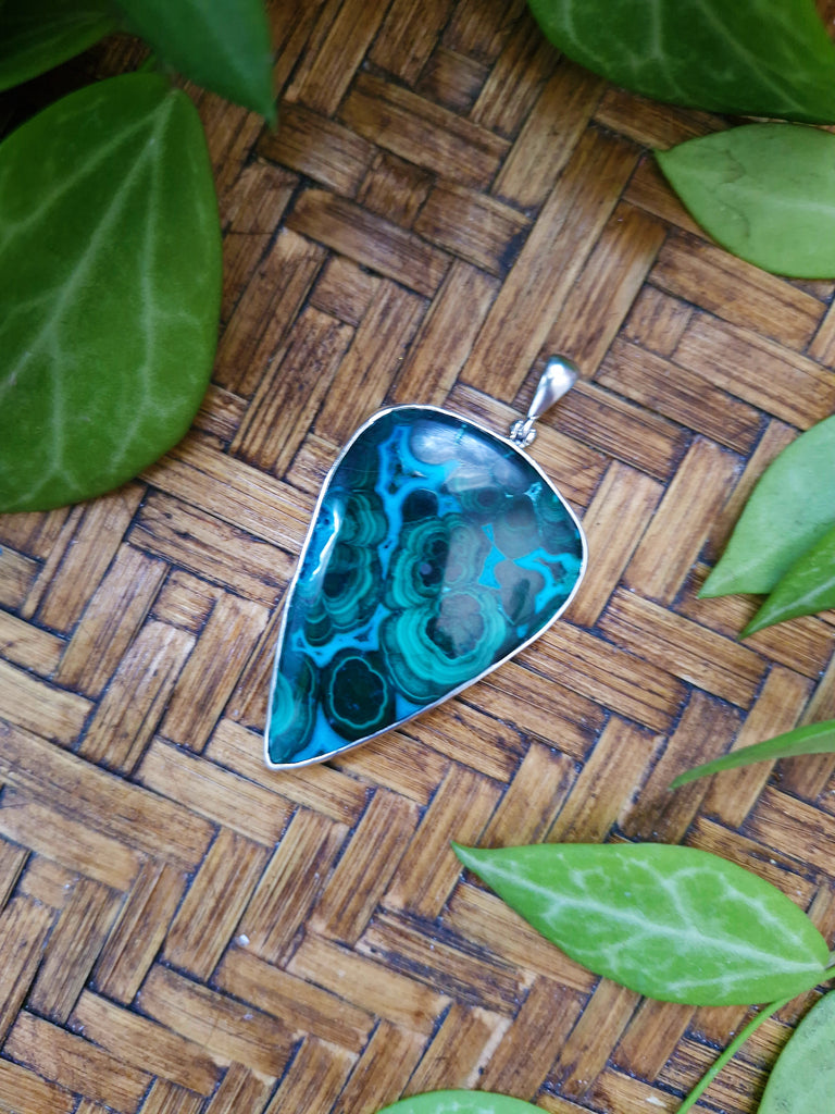 Chrysocolla Malachite Fern Necklace