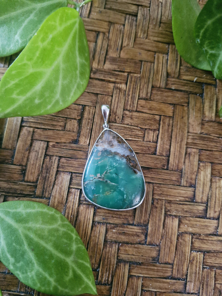 Chrysoprase Sage Leaf Necklace