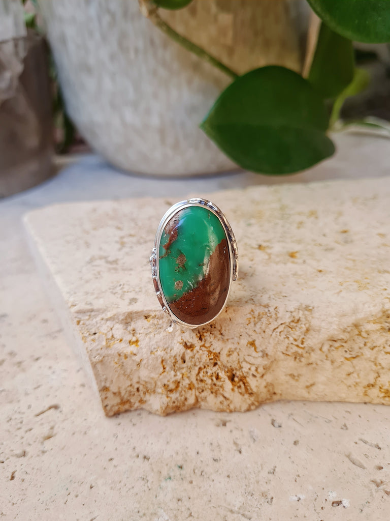 Chrysoprase Zephyr Ring