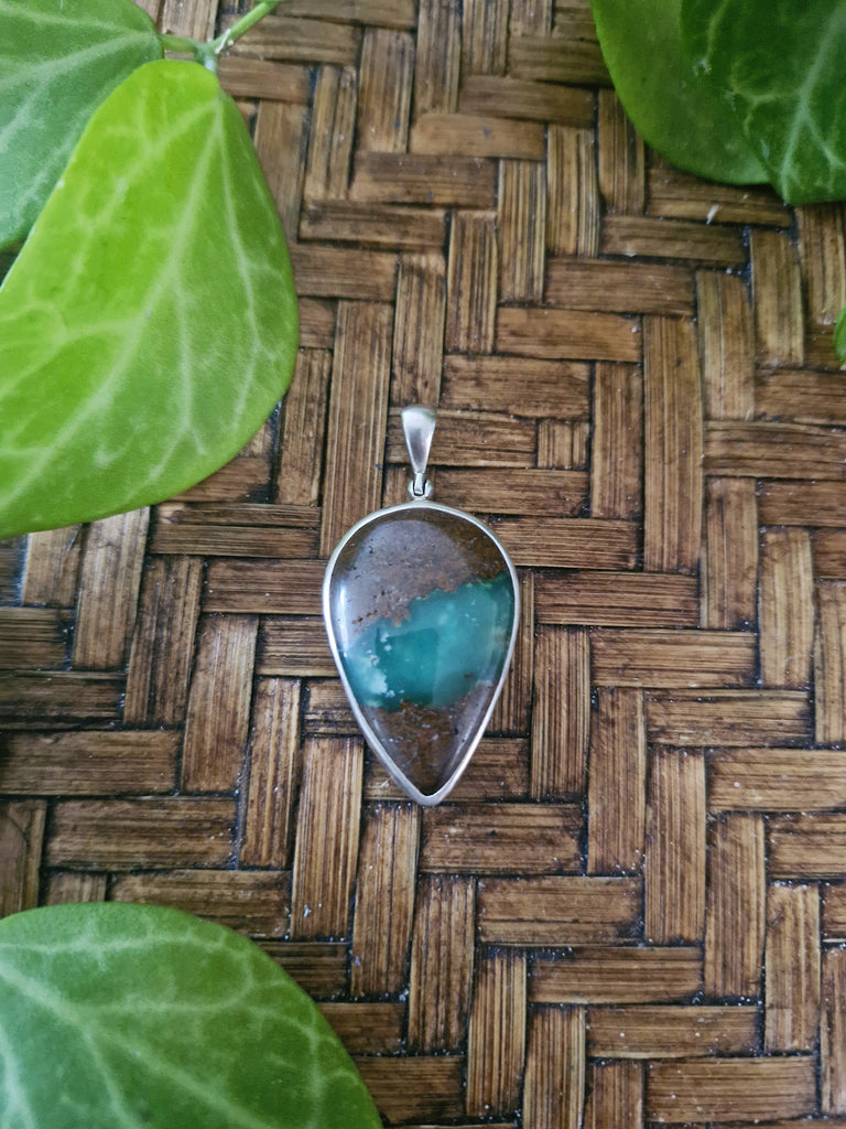 Chrysoprase Sage Leaf Necklace