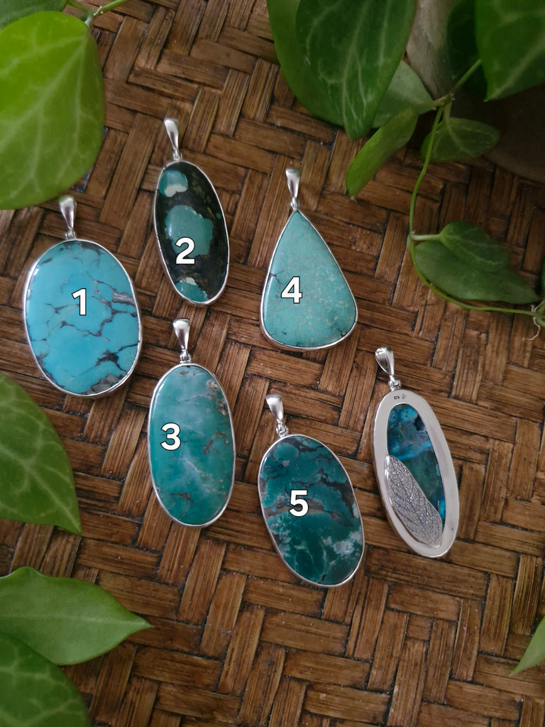 Turquoise Sage Leaf Necklace