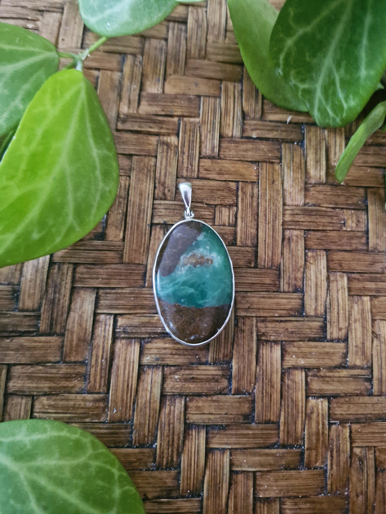 Chrysoprase Sage Leaf Necklace
