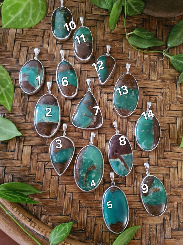 Chrysoprase Sage Leaf Necklace