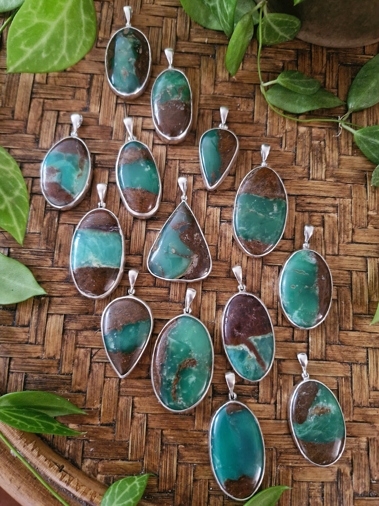 Chrysoprase Sage Leaf Necklace