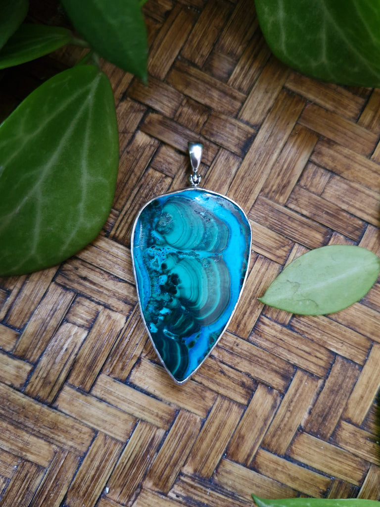 Chrysocolla Malachite Fern Necklace