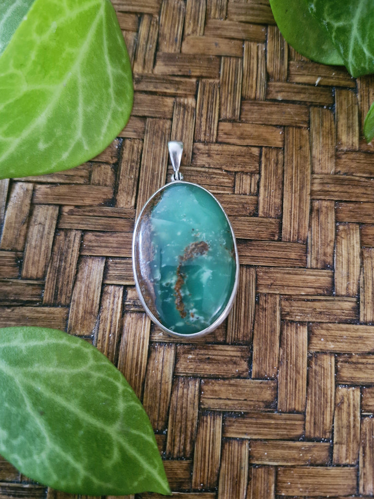 Chrysoprase Sage Leaf Necklace