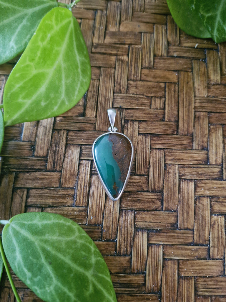 Chrysoprase Sage Leaf Necklace