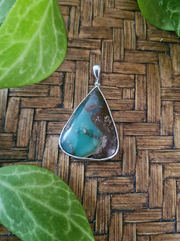 Chrysoprase Sage Leaf Necklace