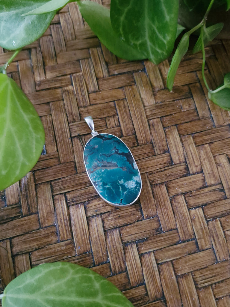 Turquoise Sage Leaf Necklace