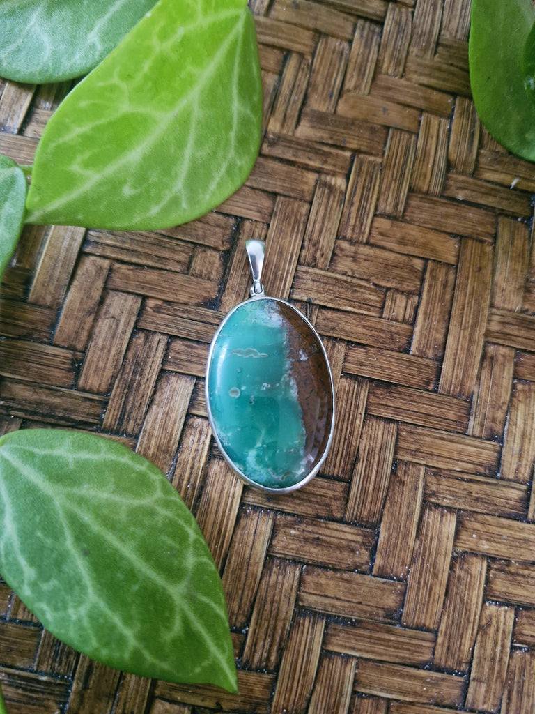 Chrysoprase Sage Leaf Necklace