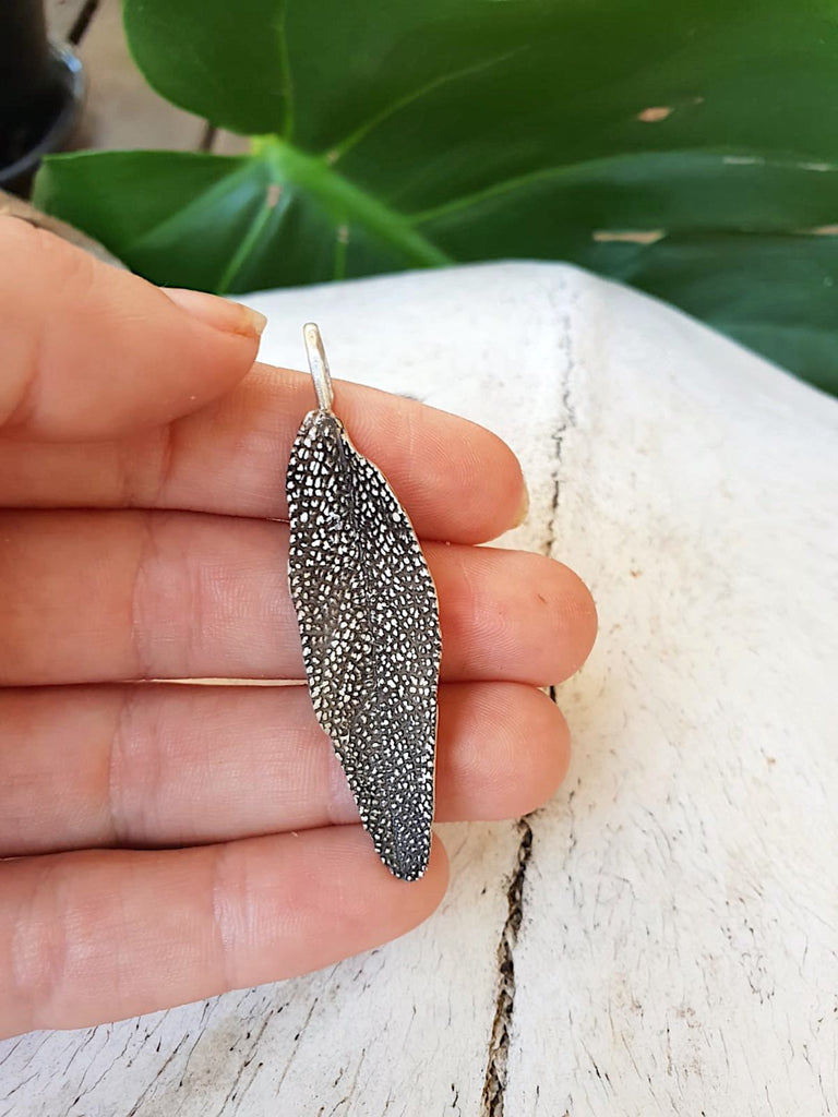 White Sage Leaf Necklace - Botanical Stone