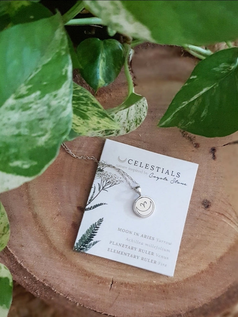 Celestial Moon Necklace - Botanical Stone