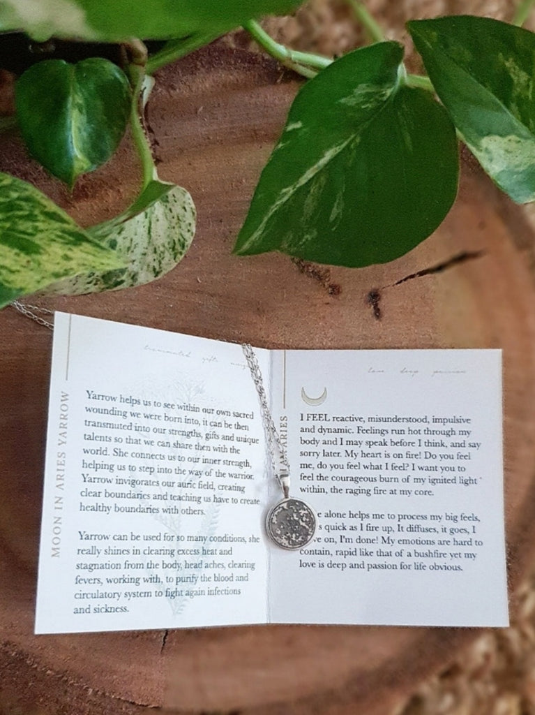 Celestial Moon Necklace - Botanical Stone